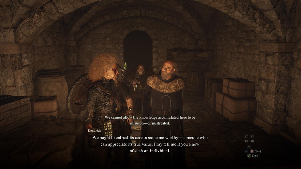 Kendrick is looking for someone who can take care of the tomes.