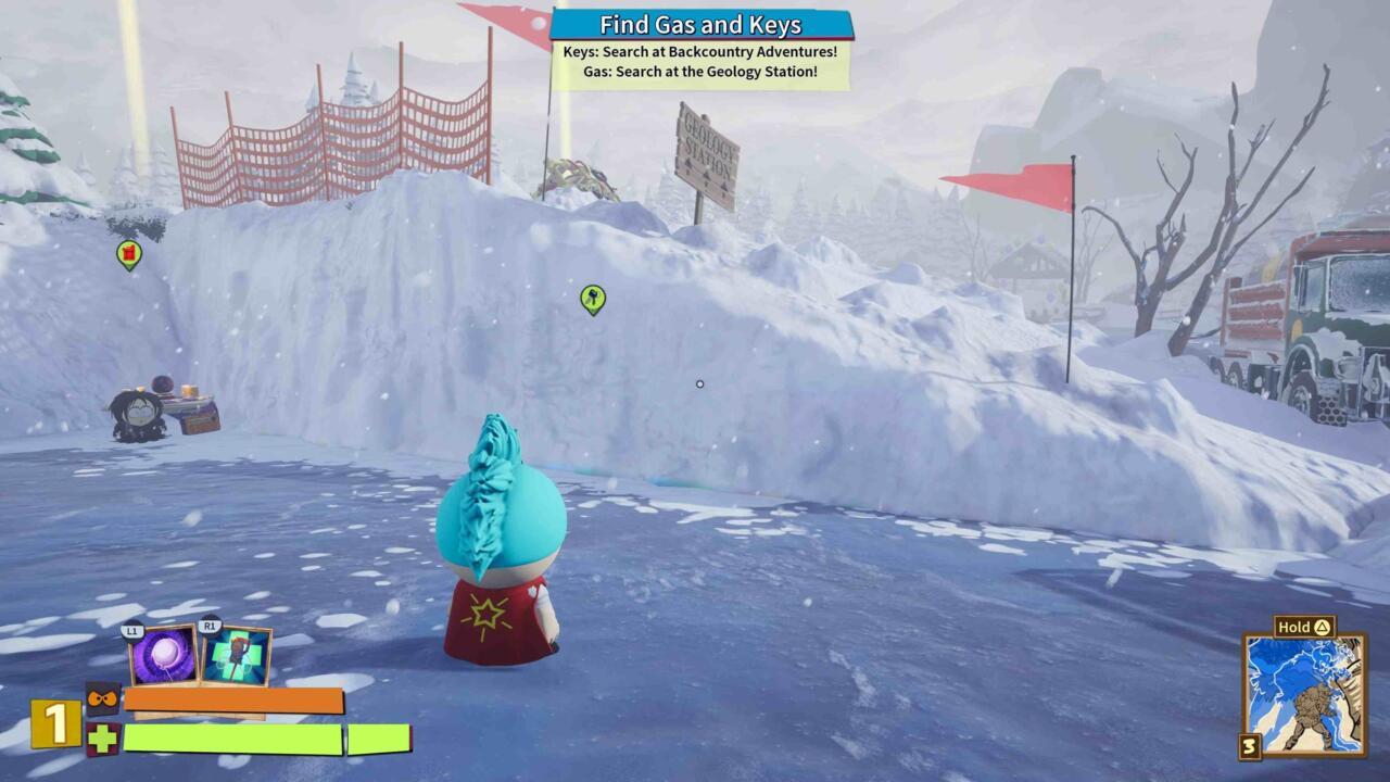 At a smaller ice pond near the water truck