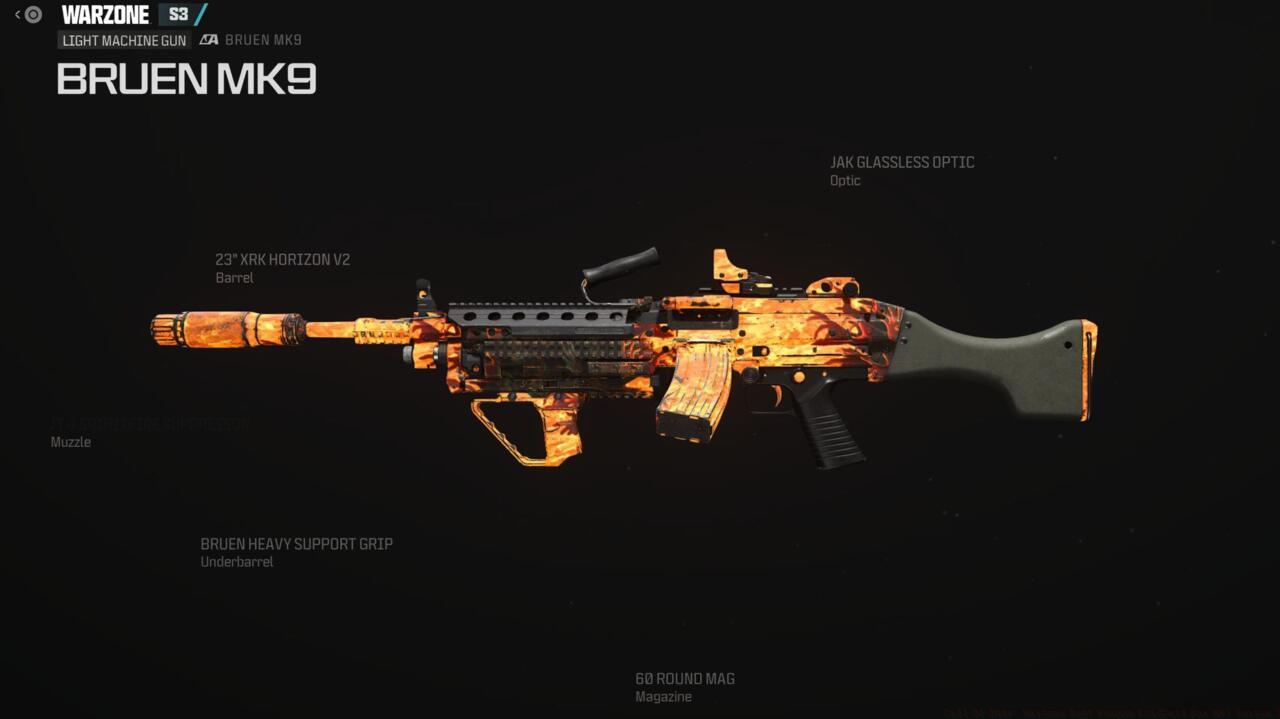 Bruen MK9 LMG configuration for Warzone