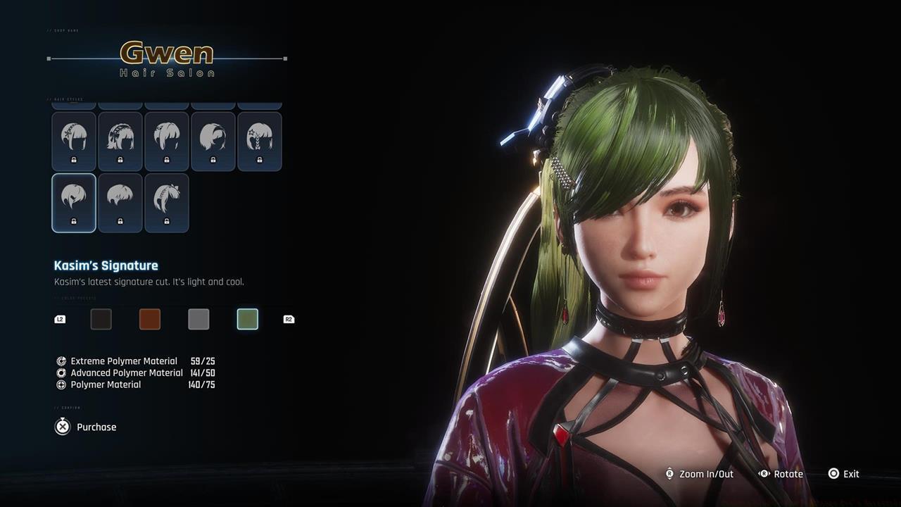 Changing to a new hairstyle costs resources, but switching to a different hair color is free of charge.