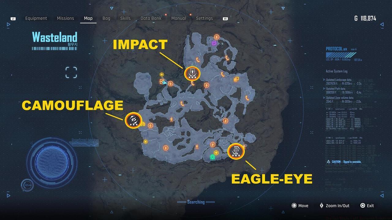 Wasteland: Exospine locations