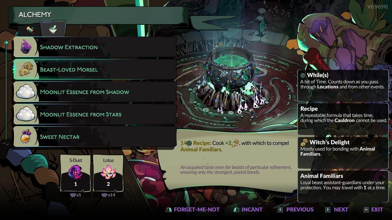 Witch's Delight, Beast-Loved Morsel, and new recipes