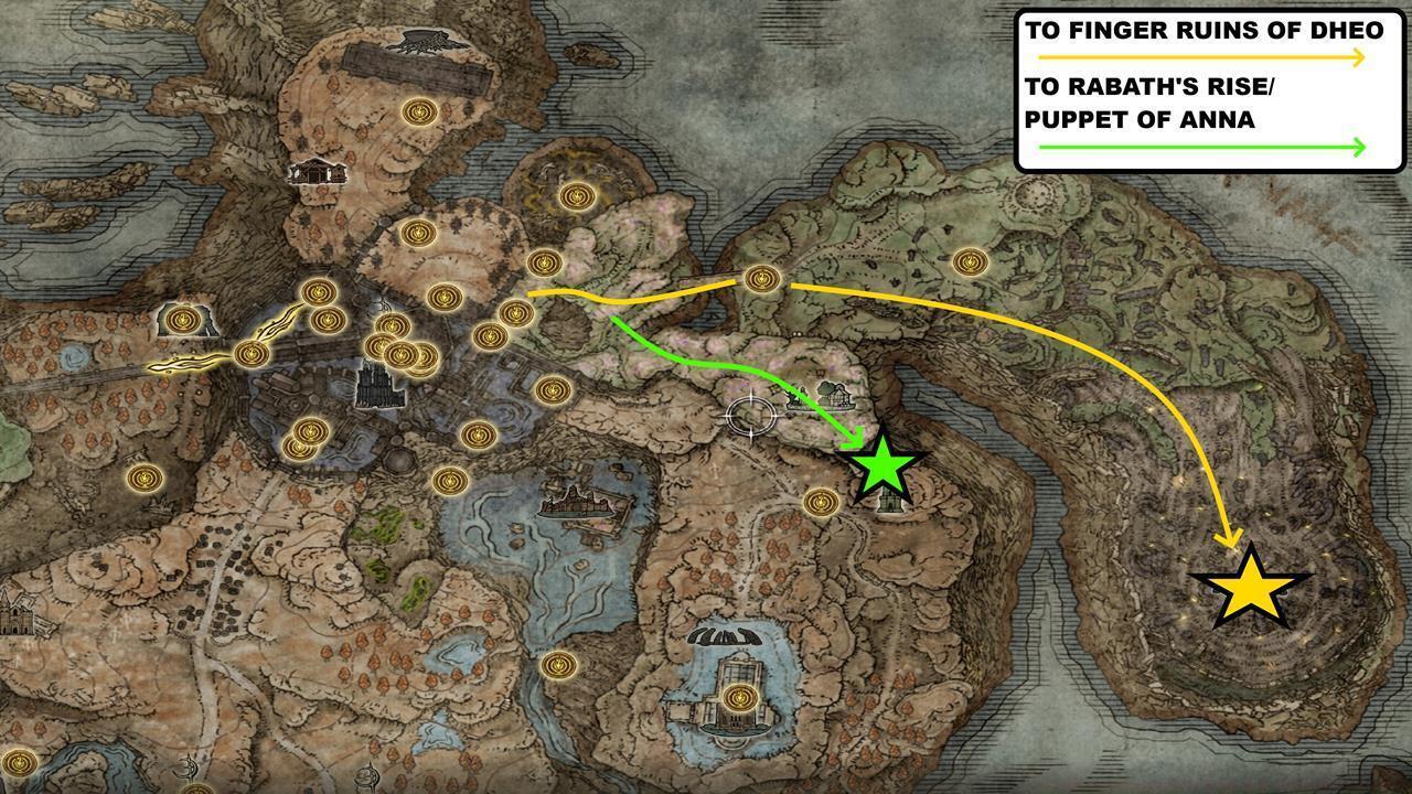 Map: Finger Ruins of Dheo and Rabbath's Rise