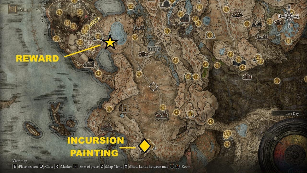 Map: Incursion painting and reward