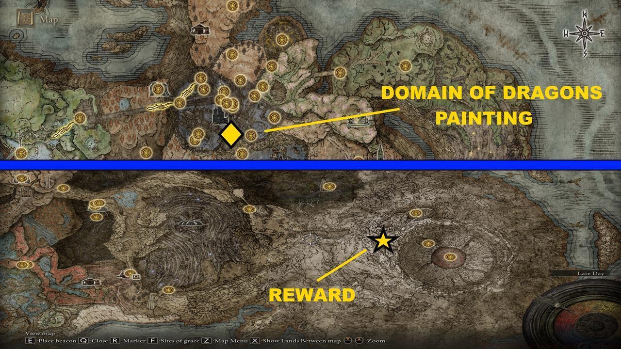 Map: Domain of Dragons painting and reward