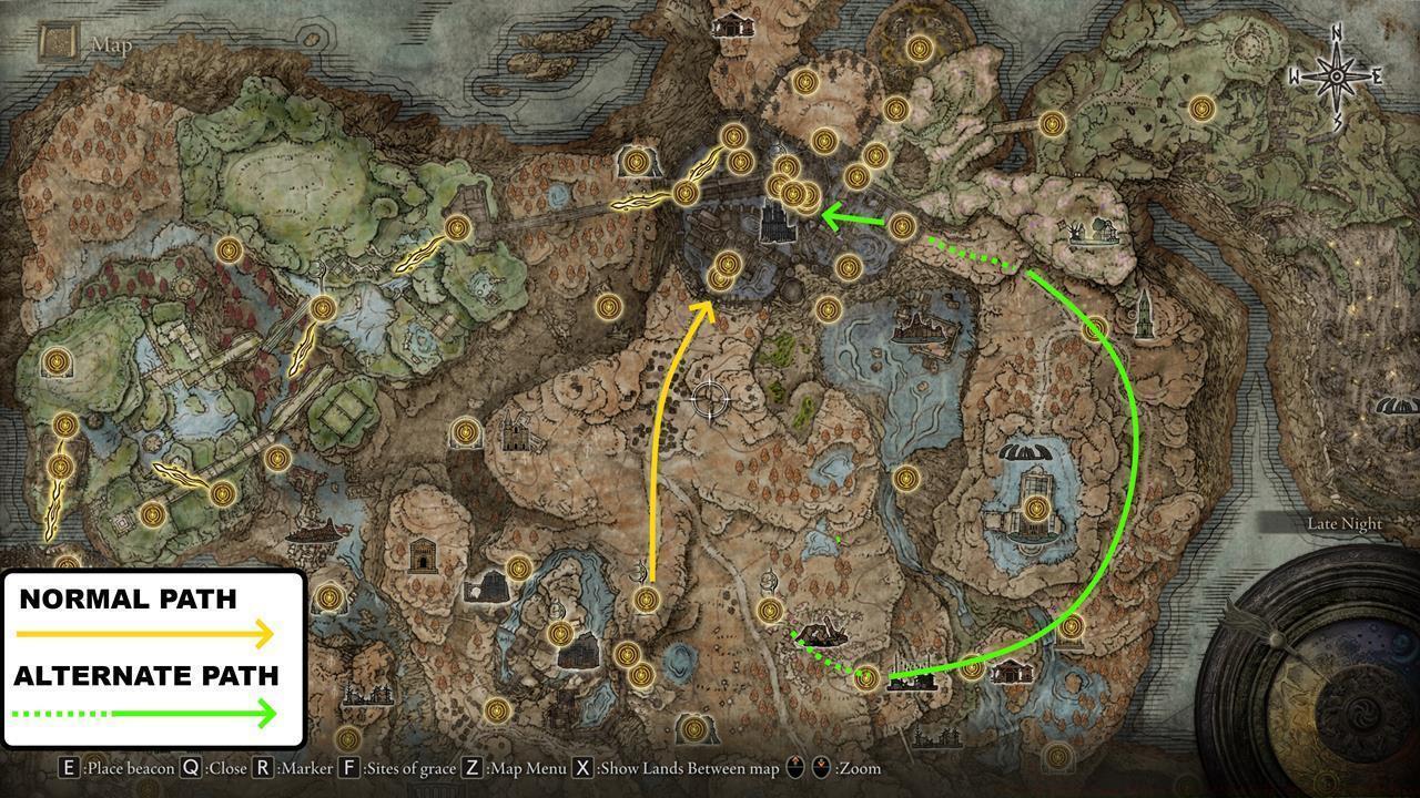 Map: Shadow Keep main path and alternate path