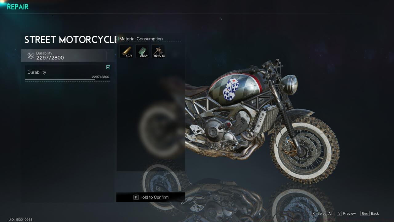 It can be tough to find the repair menu, which is accessed at the Garage by pressing G.
