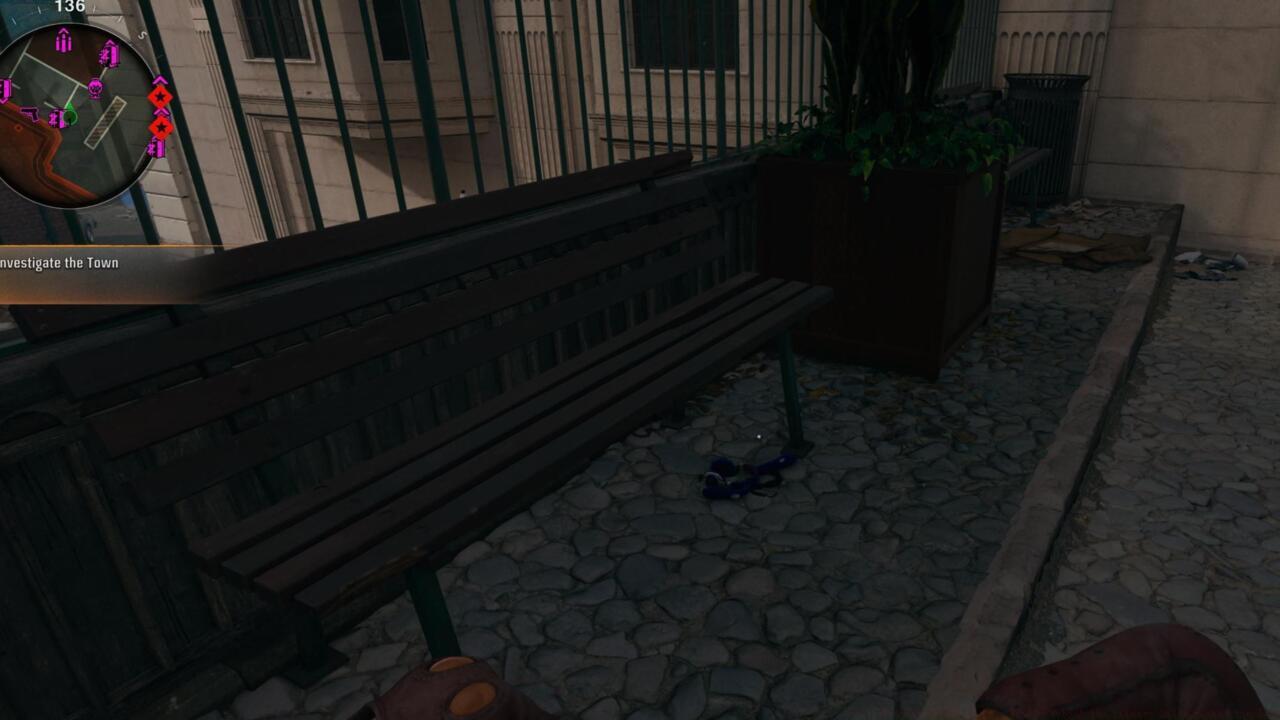 Headset underneath the bench near Savings and Loan