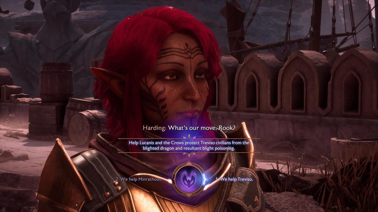 When do you get the choice to help Minrathous or Treviso?