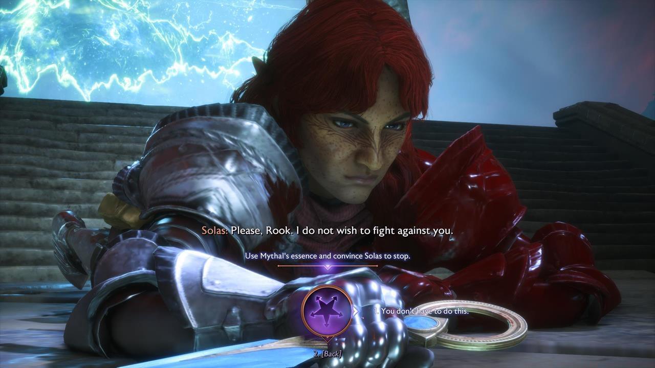 Use Mythal's Essence when confronting Solas