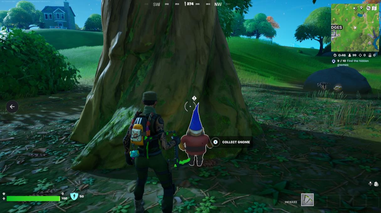 7. Behind a tree just east of Holly Hedges