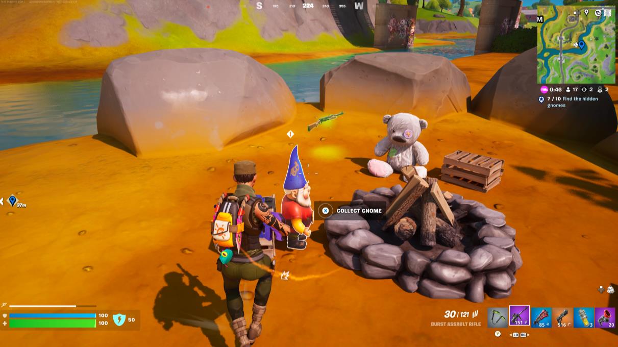 4. By a campfire along the riverfront southeast of Frenzy Farms