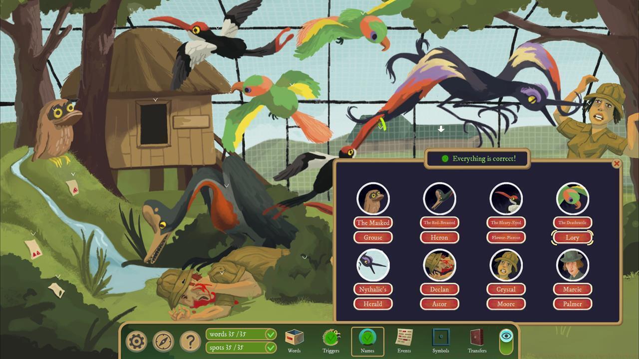 Character and bird names