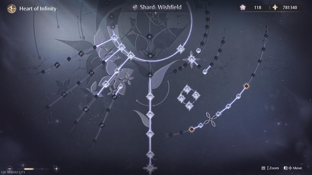 Unlock permanent perks via the Heart of Infinity