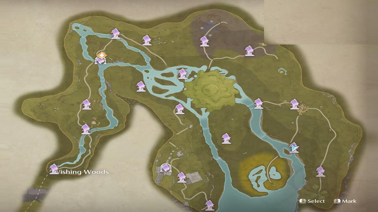 Wishing Woods fast travel locations