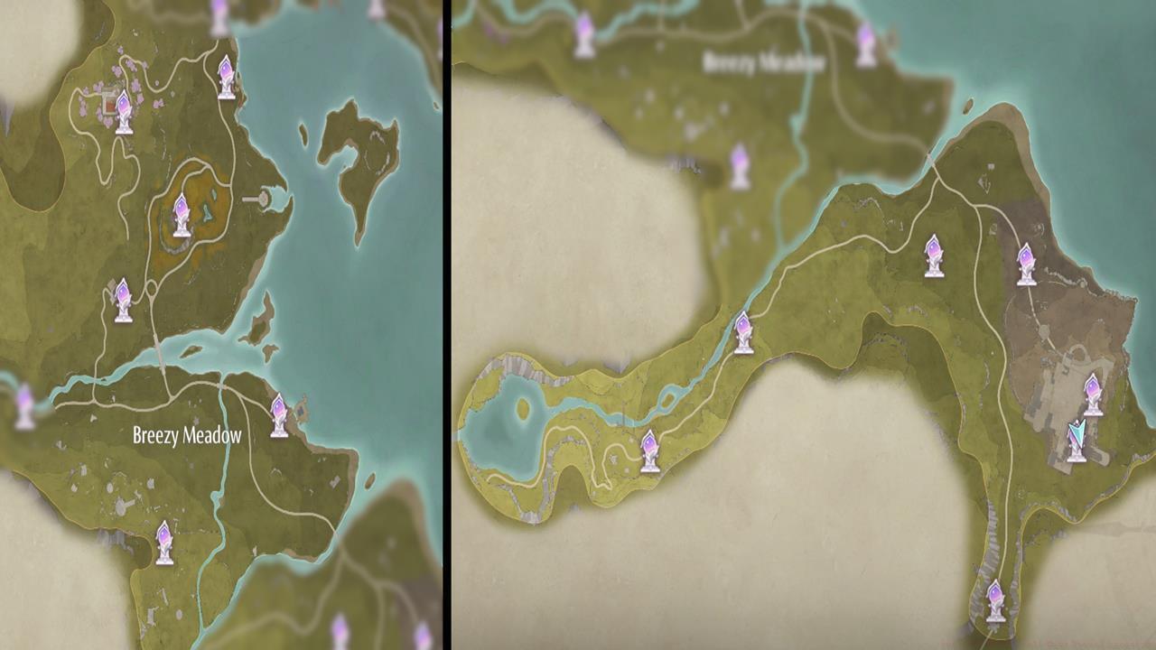 Breezy Meadow fast travel locations