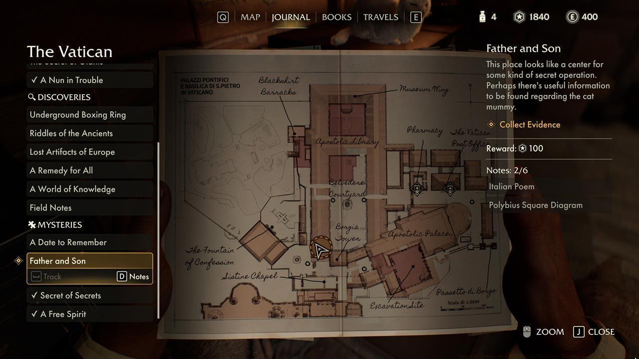 Giuliana's Key, secret room, and miscellaneous rewards