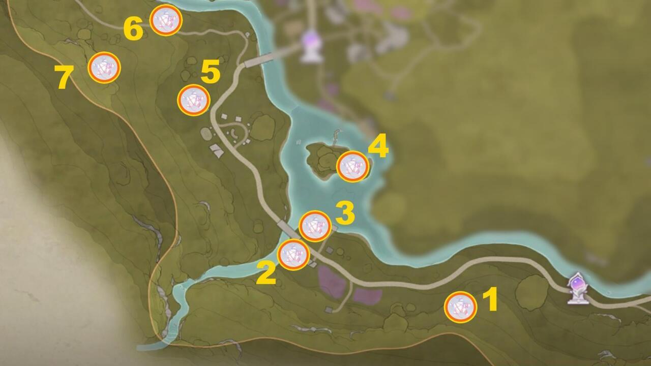 Stoneville Whimstars map: Southern areas