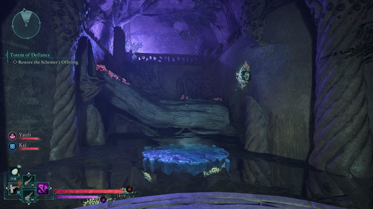 Use an ice grenade or spell to create a platform to cross.