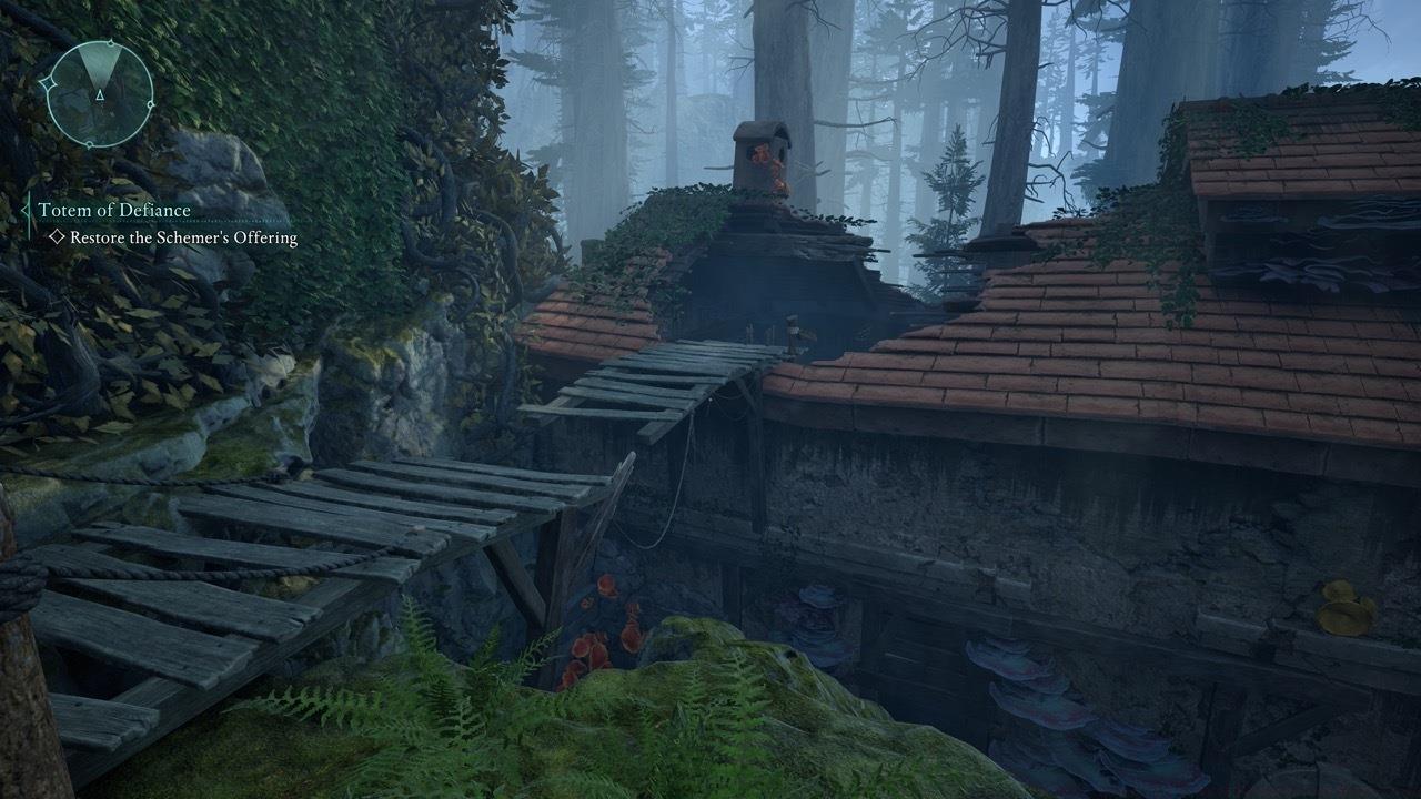 From the cliff, jump the broken bridge and enter the building through the hole.