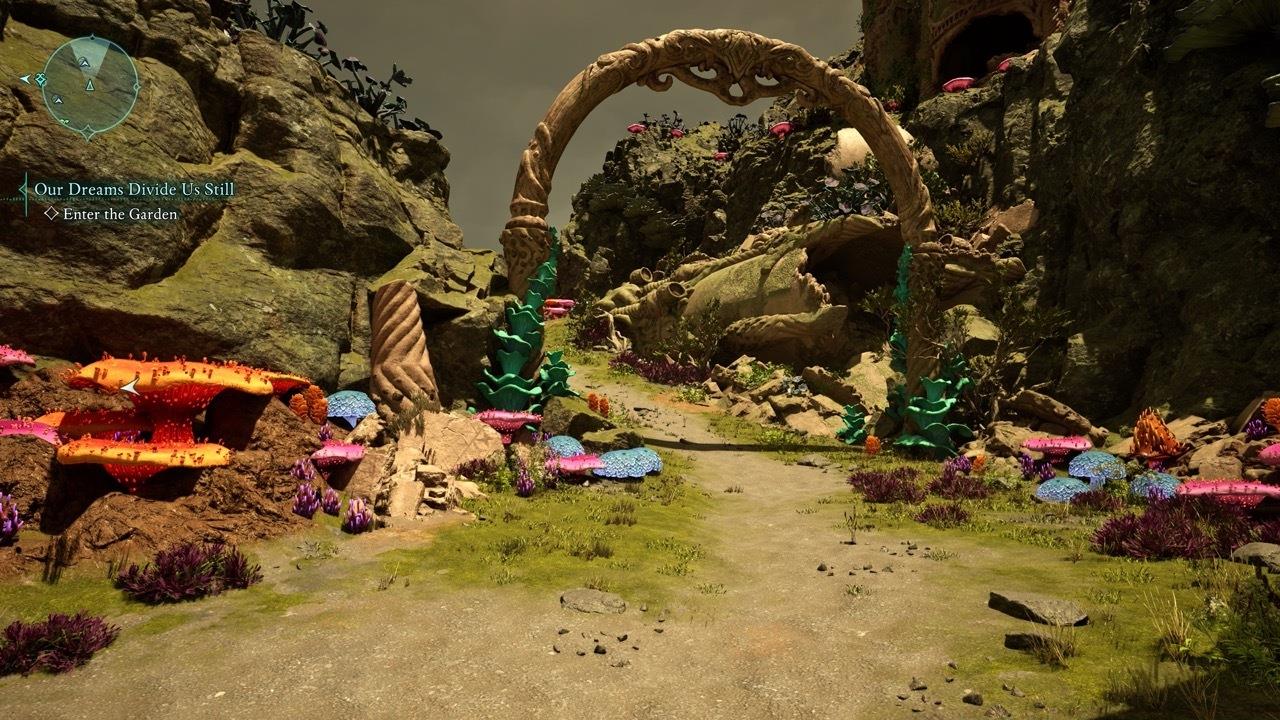 Past this arch, head straight until you reach a cliff, take a left up into the ruins.