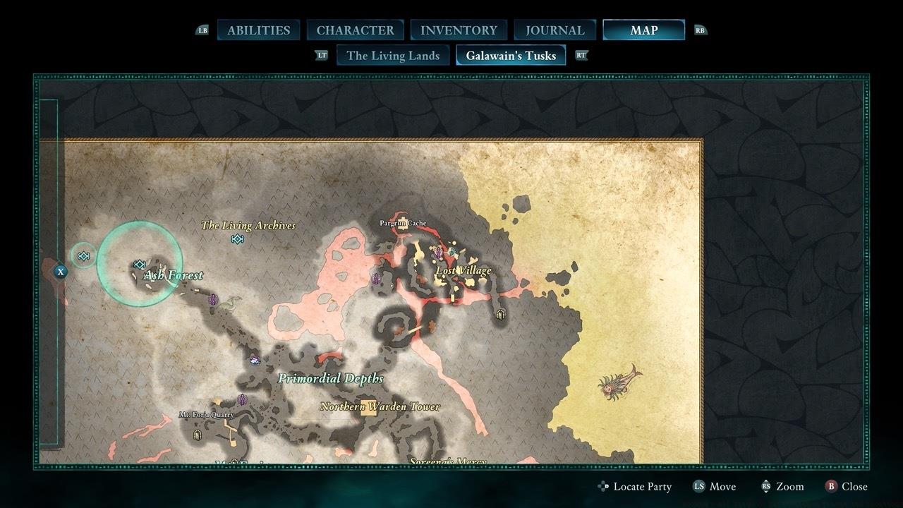 This totem piece is in the Lost Village, but you need to start at the Pargrun Cache to the northwest.