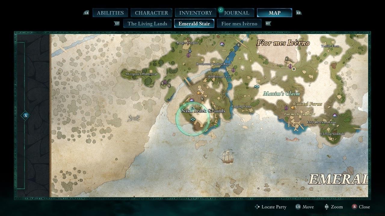 The Earthy Aegis treasure map can be found in the Naku Tedek Grounds.