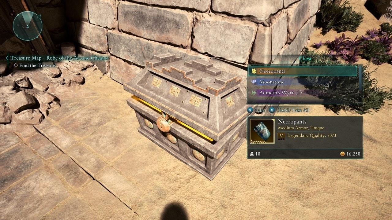 Loot the Necropants from the chest to complete the quest.