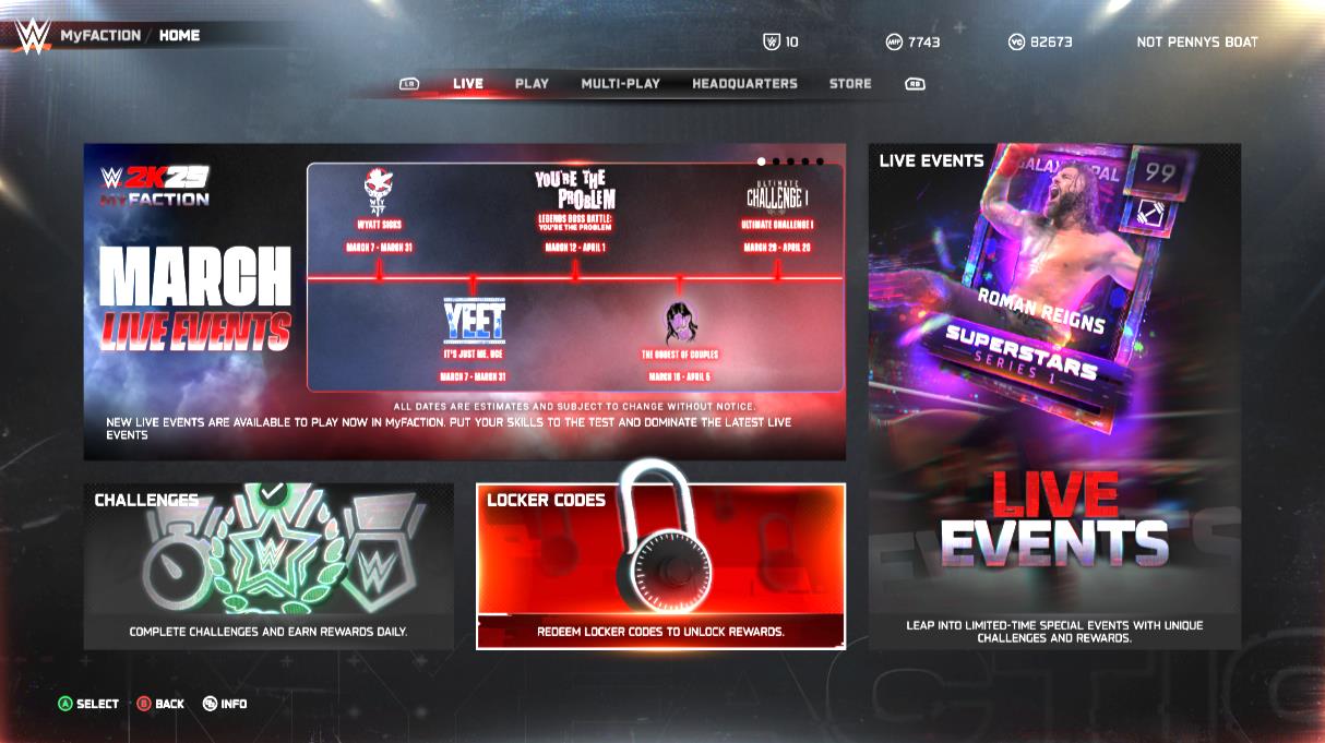 Click on Locker Codes to enter any active WWE 2K25 codes you want to use.