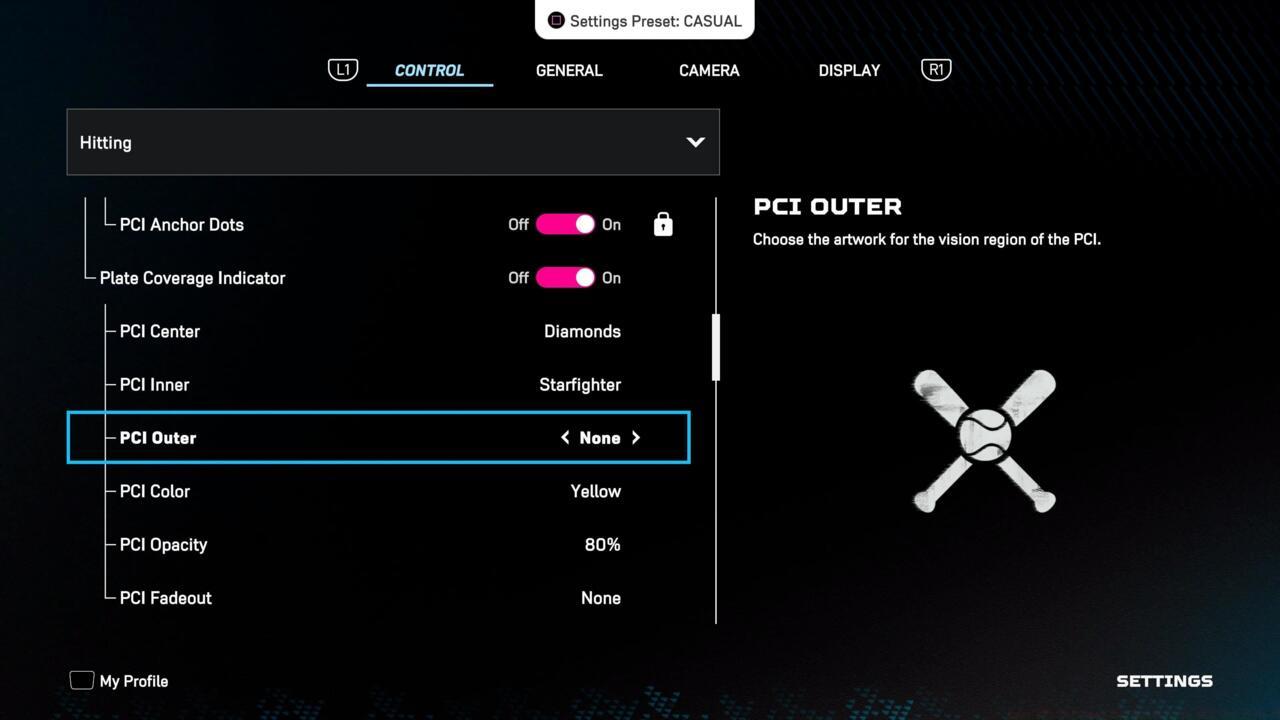 The preferred PCI settings