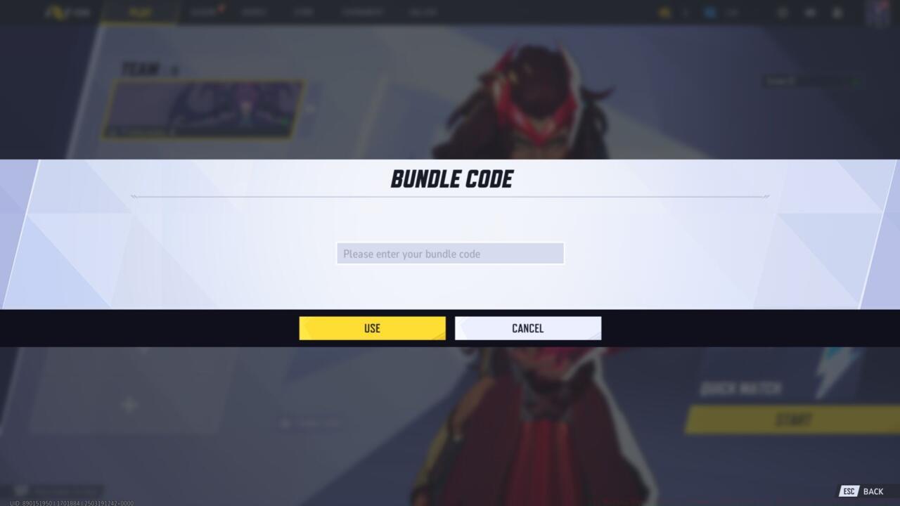 Marvel Rivals code redeem page