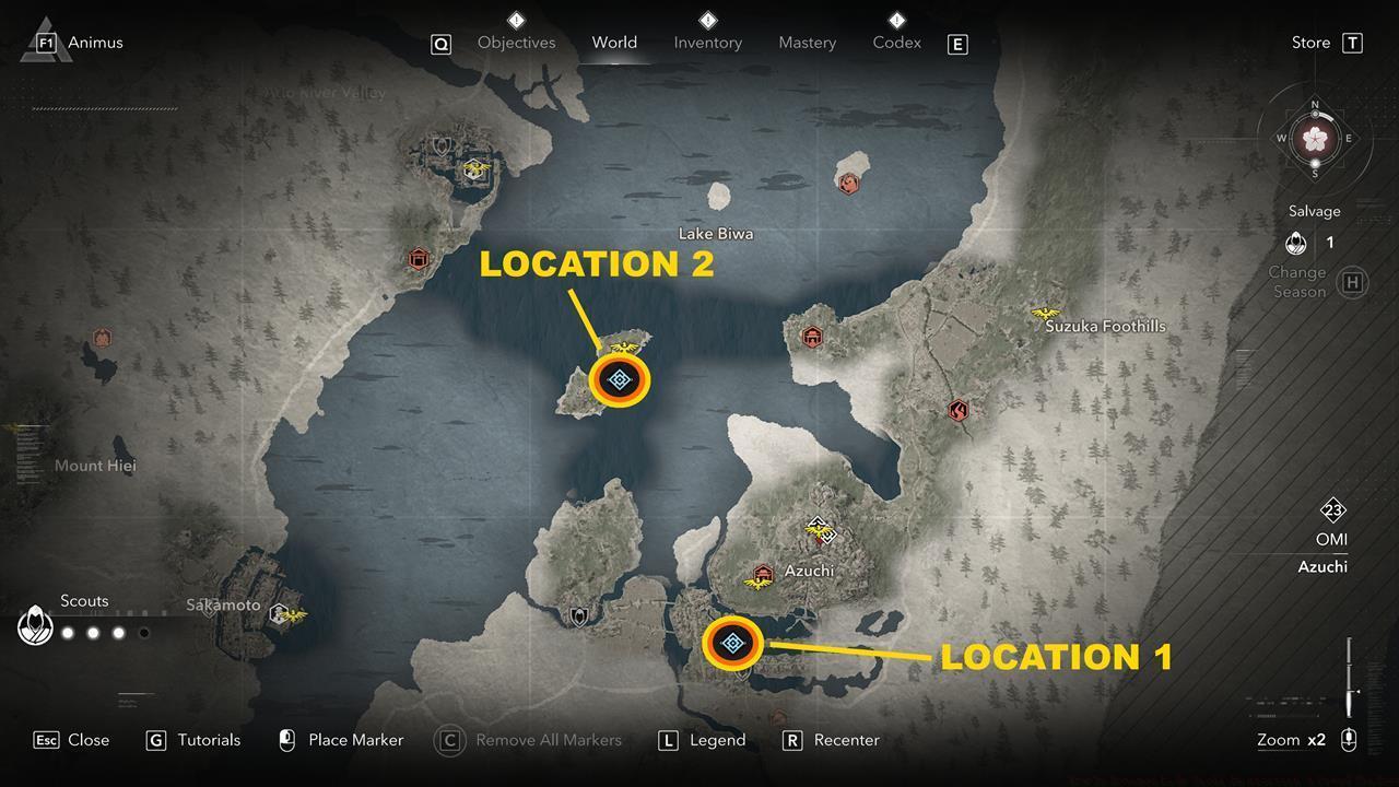 Quest 5A: The Wheel Turns - Lady Oichi map locations and Azuchi Marketplace