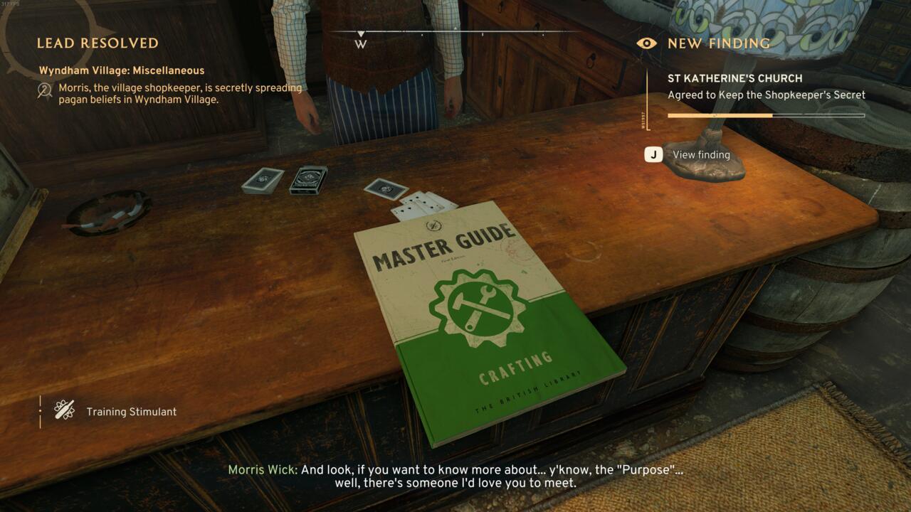 Earning the Master Crafting Manual from Morris Wick