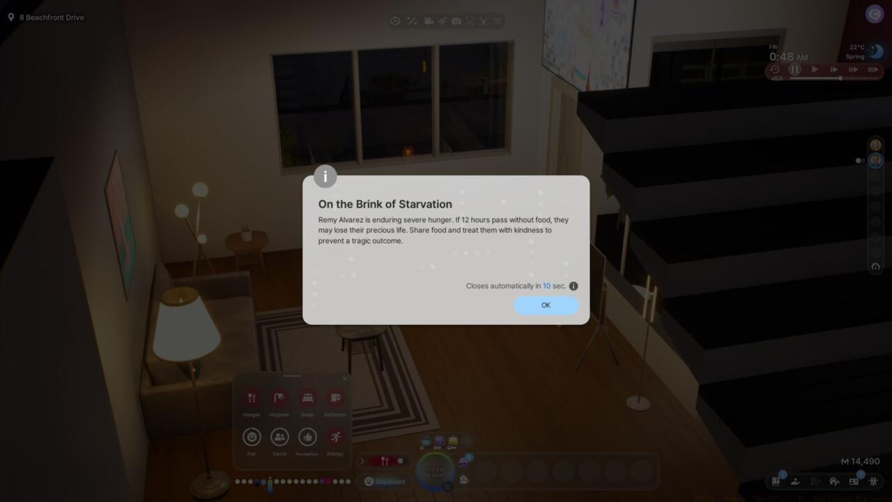 You'll be warned before your Zoi dies.