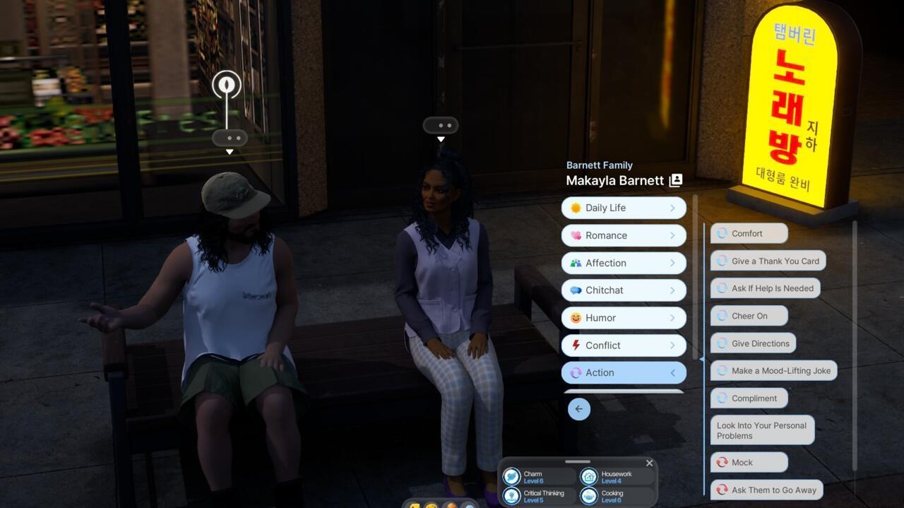 Choose interactions with the circular karma symbol if you want to increase or decrease your karma.