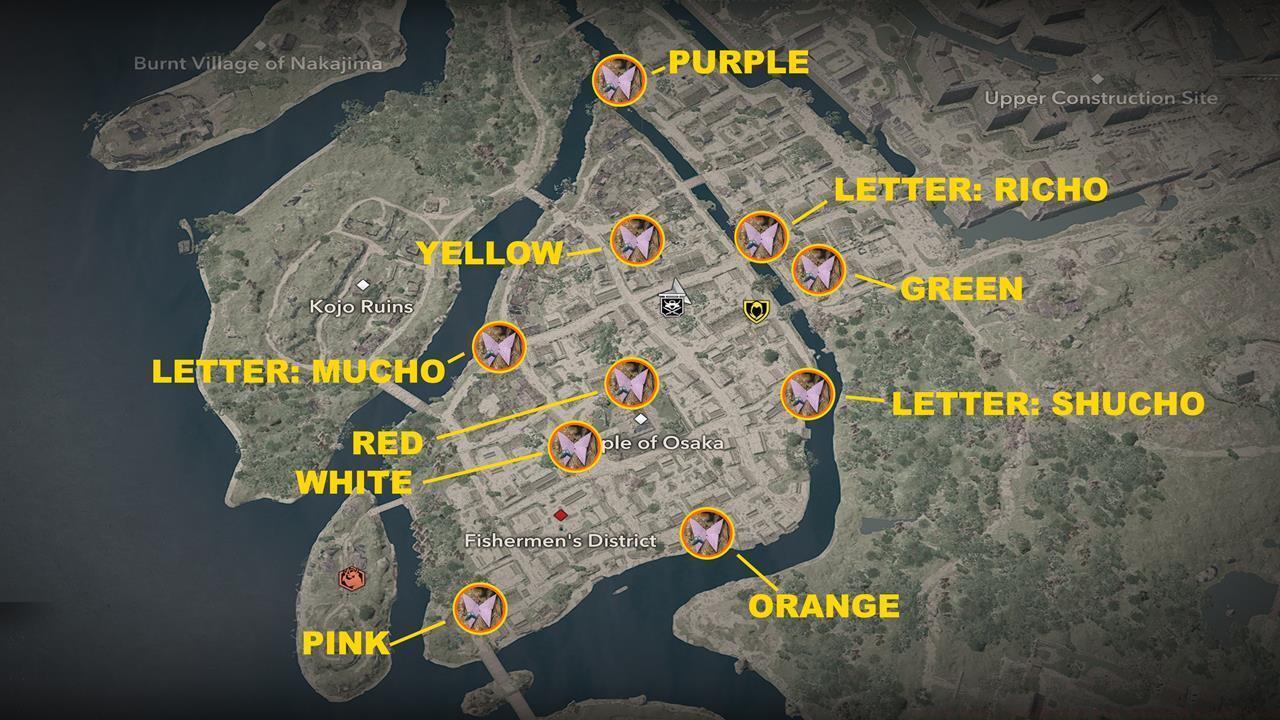 Map of Origami Butterfly locations