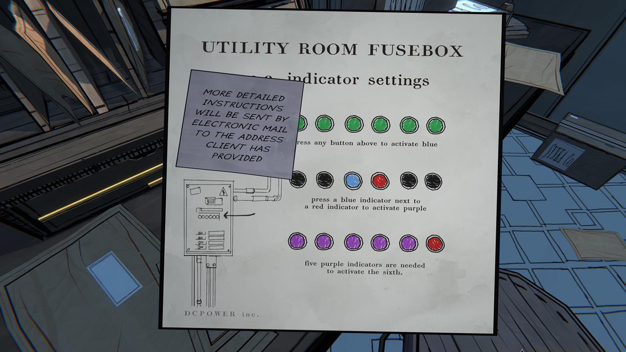 Breaker Box Puzzle: Mail Room clue
