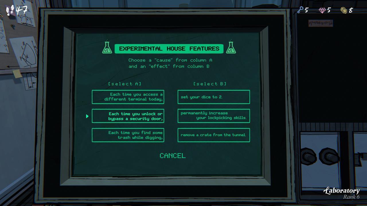 Choose an experimental combination that can quickly clear out the tunnel.