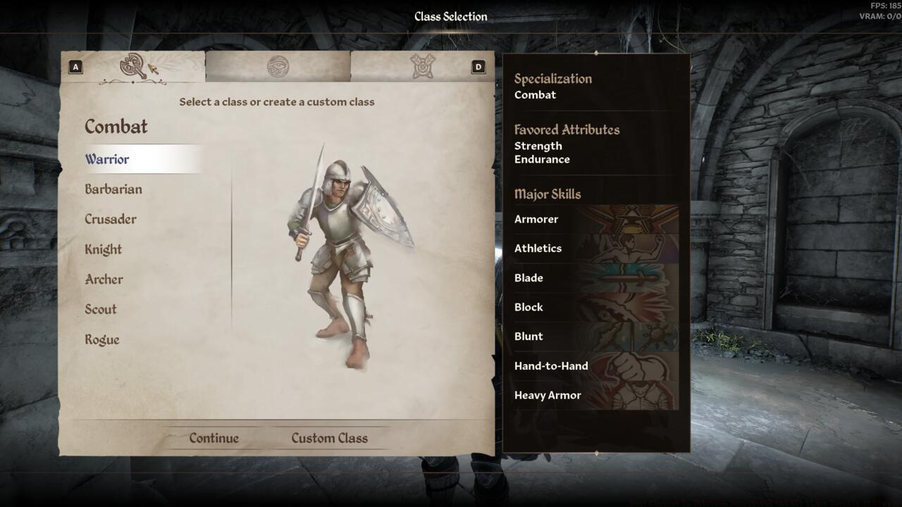The Combat classes in Oblivion Remastered