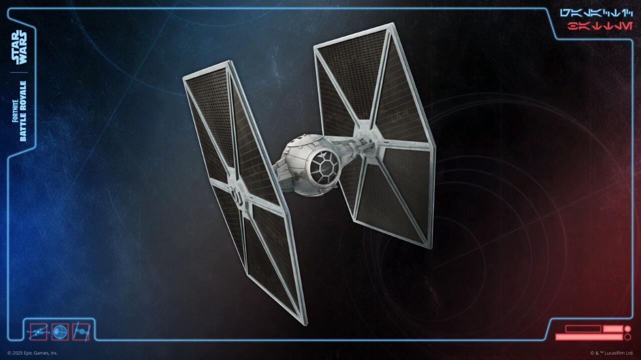 The TIE fighter is equipped with high-powered blasters