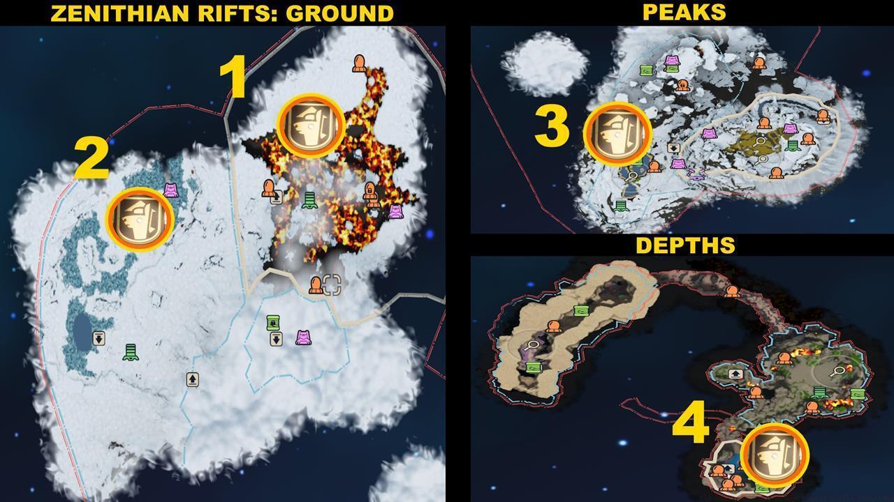 Zenithian Rift selfie spots map