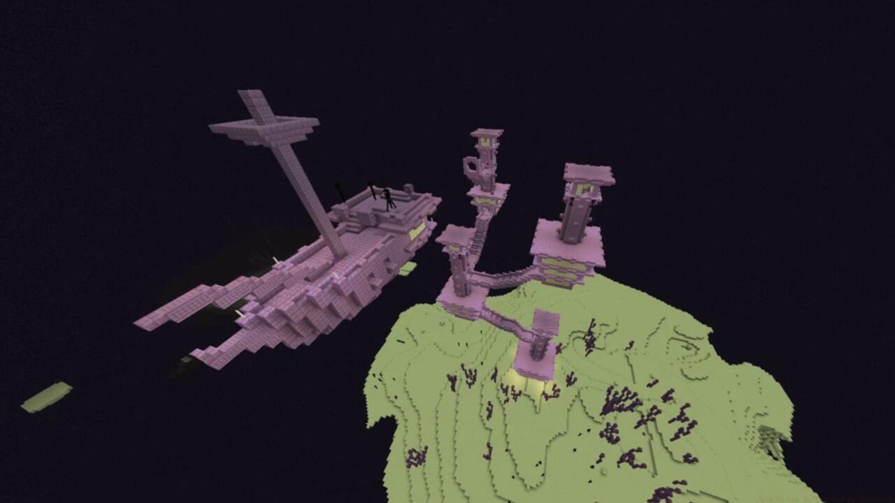 An End City next to an End Ship