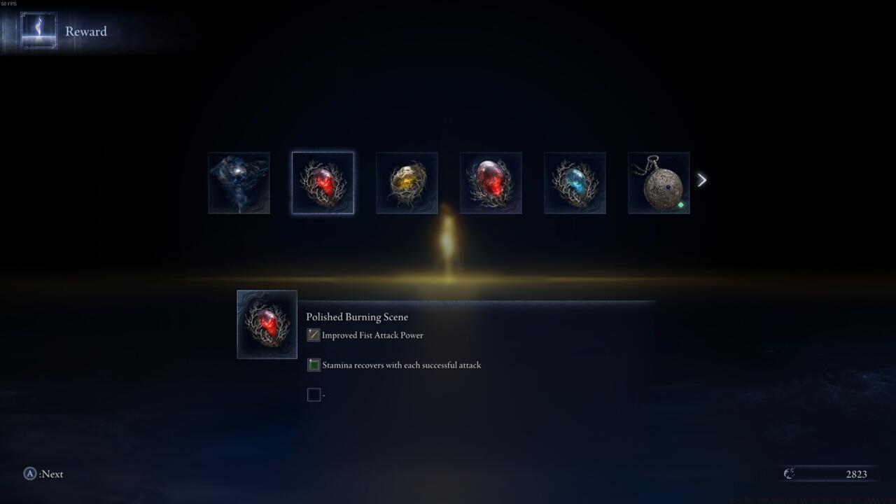 The rewards screen showing the Relics unlocked