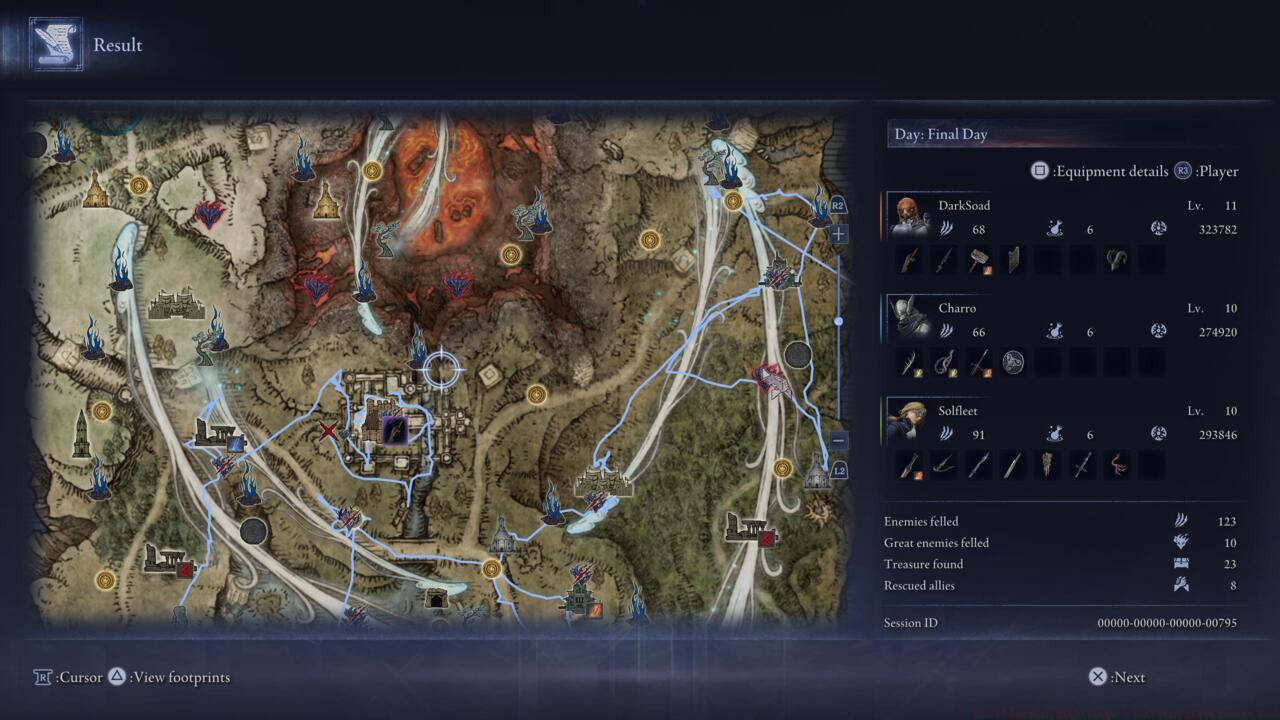 The result screen of an expedition, showcasing a crater in the northern corner of the map.