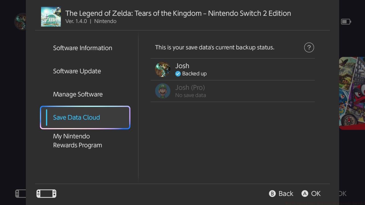 Account-based cloud saves are your only other transfer option after the initial system setup.