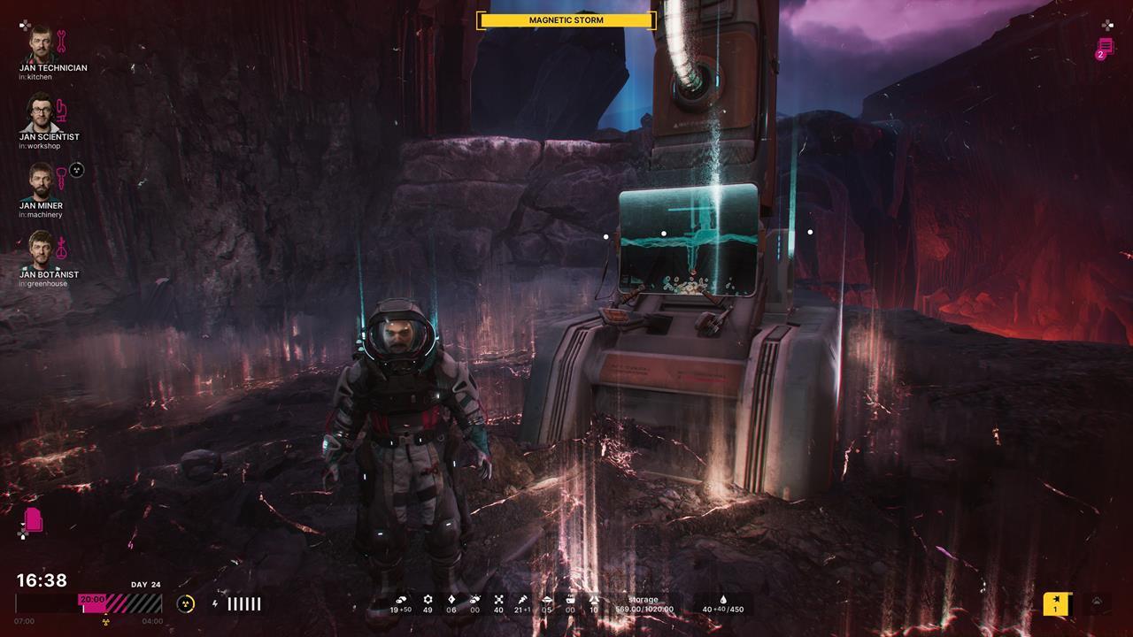 It's risky but also rewarding if you go outside to gather resources in the middle of a Magnetic Storm.