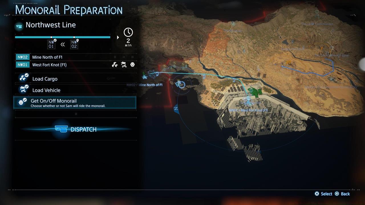 The Monorail network lets you transfer thousands of kilos of resources from one region to another.