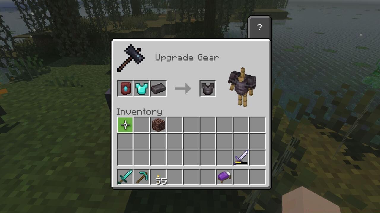 Smithing the Netherite armor upgrade