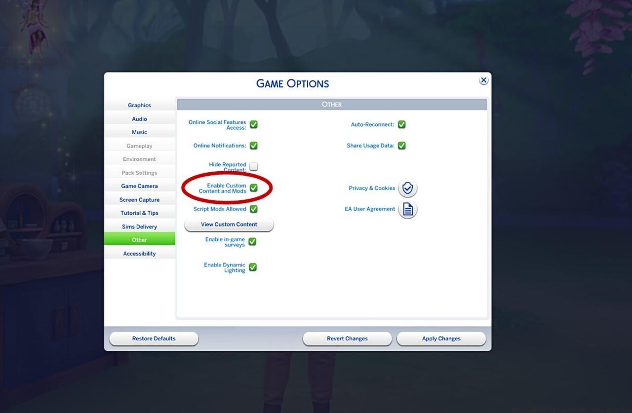 This is where you can disable all your mods at once.