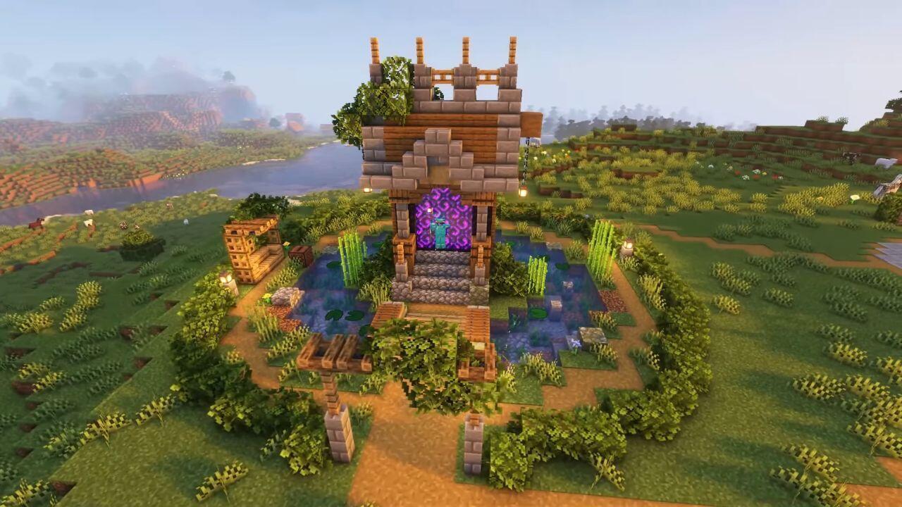 Nether Portal with garden aesthetic